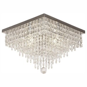 Plafon Sobrepor de Cristal K9 40x40cm 40w Bocal G9transparente Bivolt