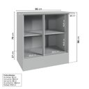 Ver imagem 4 de Balcão de Canto Reto 90cm com Tampo Nara CabeCasa MadeiraOriginals