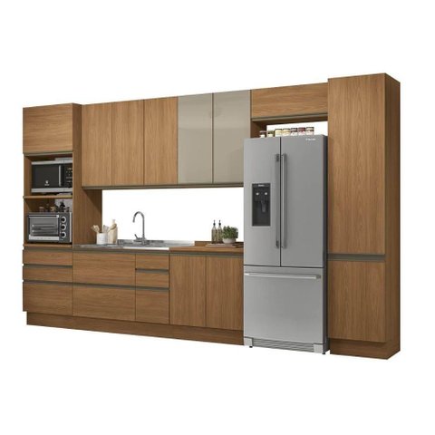 Cozinha Completa Maxxi 8 Peças (3 Armários + 2 Balcões + 1 Complemento + 2 Paneleiros) C7p45