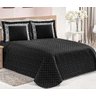 Cobre Leito Casal Queen 100% Algodão 150 Fios 03 Peças - Preto - 1