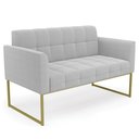 Ver imagem 7 de Namoradeira e 2 Poltronas Industrial Dourado Ana Bouclé Cinza - Ibiza