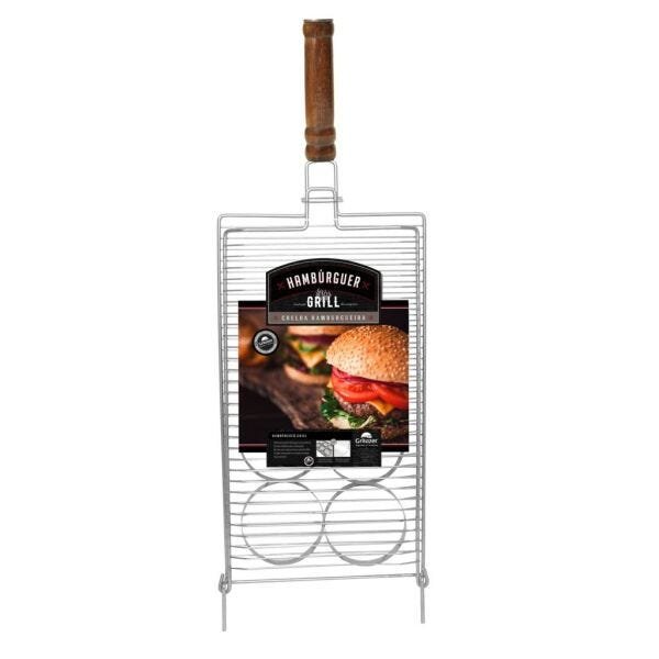 Grelha Grill Para Hambúrguer Inox ( M ) 25 x 43 Cm Grilazer - 2