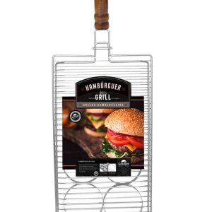 Grelha Grill Para Hambúrguer Inox ( M ) 25 x 43 Cm Grilazer