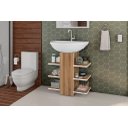 Ver imagem 1 de Gabinete para Banheiro Mar com Prateleiras Ideal para Organizar Itens de Higiene e Decoração Cor Nat