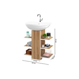 Gabinete para Banheiro Mar com Prateleiras Ideal para Organizar Itens de Higiene e Decoração Cor Nat - 2