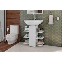 Gabinete para Banheiro Mar com Prateleiras Ideal para Organizar Itens de Higiene e Decoração Cor Nat - 3