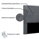 Ver imagem 3 de Cabeceira Para Cama Box Casal Aquilla 140cm Veludo - SSX Multicoisas Spezzia Cinza