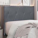 Ver imagem 6 de Cabeceira Para Cama Box Casal Aquilla 140cm Veludo - SSX Multicoisas Spezzia Cinza