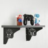 Par Mãos Francesas Decorativas 20cm Canto Gamer Let's Play Aço Preto - 2