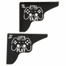 Par Mãos Francesas Decorativas 20cm Canto Gamer Let's Play Aço Preto - 1
