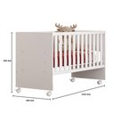 Ver imagem 5 de Kit Quarto de Bebê Doce Sonho com Berço com Rodízio Guarda Roupa com Cômoda e Colchão D18 130x60 Mov