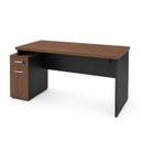 Ver imagem 1 de Mesa de Escritório Diretor Executiva 165x70cm com Armário, Gaveta com Fechadura, 2 Prateleiras