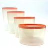 Potes Organizadores Multiuso Oval Alto 4 Peças 631 Salmão - Top Line - 1