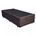 Ver imagem 4 de Cama Box com Baú Solteiro Solteirão Homequeen Blindado Suede Marrom Homequeen