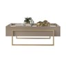 Mesa de Centro Decorativa com Espelho no Tampo Jasper Amarula/Dourado - Gran Belo - 6