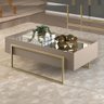 Mesa de Centro Decorativa com Espelho no Tampo Jasper Amarula/Dourado - Gran Belo - 5