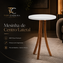 Ver imagem 3 de Mesinha de Centro Lateral MDF Eucalipto Resistente Sala Industrial Madeira Moderna Branca