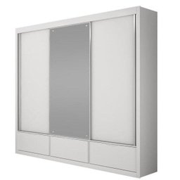 Guarda-Roupa Casal com Espelho 3 Portas 3 Gavetas Annecy Valverde Móveis - 1 Guarda-Roupa Casal com Espelho 3 Portas 3 Gavetas Annecy Valverde Móveis - 1