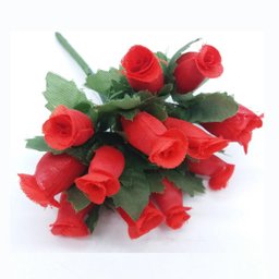 Mini Rosa vermelha Decoração Festas Artesanato Flores Artificiais - 1