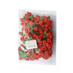 Mini Rosa vermelha Decoração Festas Artesanato Flores Artificiais - 3