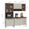 Cozinha Modulada Compacta Fidelitá Lisboa 3 Peças 190cm 9 Portas 3 Gavetas com Tampo - 4