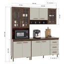 Ver imagem 4 de Armário de Cozinha Modulada Compacta Fidelitá Lisboa 3 Peças 190cm 9 Portas 3 Gavetas com Tampo