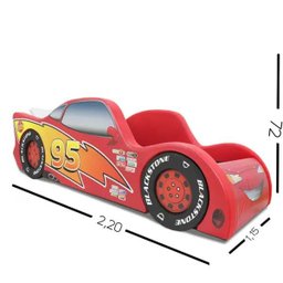 Cama Solteiro Estofada - Cama Carro Light - Cor Vermelha - 5