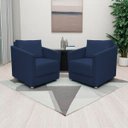 Ver imagem 2 de Kit 2 Poltronas Decorativa para Sala Recepção Manicure Consultório Celine Suede