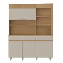 Ver imagem 2 de Armário de Cozinha 4 Portas 2 Gavetas 160cm Torre Angular 100% MDF Realeza Cinza/Carvalho/Greige
