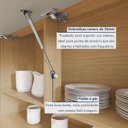 Ver imagem 5 de Armário de Cozinha 4 Portas 2 Gavetas 160cm Torre Angular 100% MDF Realeza Cinza/Carvalho/Greige