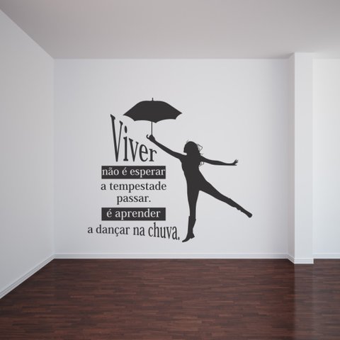 Adesivo de Parede Decoratico Frase a Dançar na Chuva