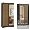 Ver imagem 6 de Conjunto 2 Guarda-Roupas 4 Portas de Correr com 2 Espelhos Preto/Rustic Tokio Madesa