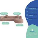 Ver imagem 5 de Sofá Modular Celinne Luxuoso Sala de Estar Decoração Luxo 265cm Linho Rose