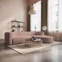 Ver imagem 2 de Sofá Modular Celinne Luxuoso Sala de Estar Decoração Luxo 265cm Linho Rose