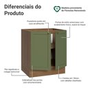 Ver imagem 3 de Balcão de Cozinha 70 cm 2 Portas (sem Tampo) Rustic/Verde Vik Madesa