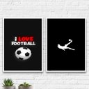 Ver imagem 1 de Kit 2 Quadros Decorativos Futebol 24x18cm:Madeira preta