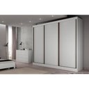 Ver imagem 3 de Guarda Roupa Casal 3 Portas de Correr e 6 Gavetas Toulon Branco - Novo Horizonte
