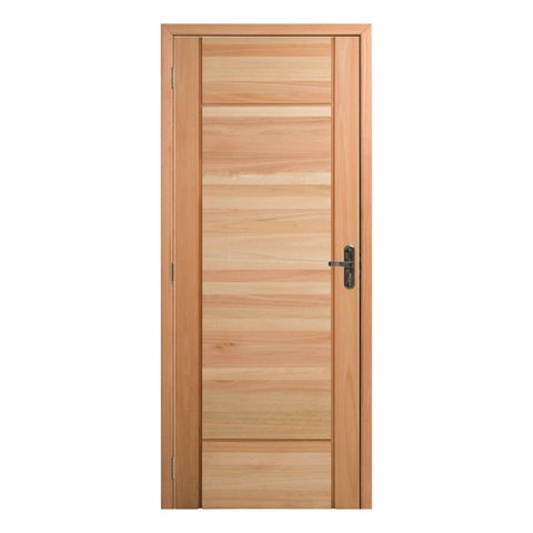 Kit Porta Pronta Maciça de Eucalipto 214x87x14cm PM95 Clean Abertura Esquerda Cruzeiro Portas