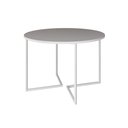 Ver imagem 1 de Mesa Jantar Industrial Redonda Branca 110cm Base V Ferro Branco