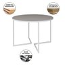 Mesa Jantar Industrial Redonda Branca 110cm Base V Ferro Branco - 2