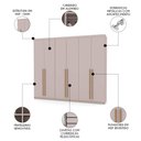 Ver imagem 3 de Guarda Roupa Casal 276cm 3 Gavetas Dubai Majestic Fendi - Vila Rica