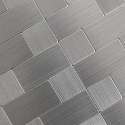 PASTILHA ADESIVA METÁLICA M110 PRATA ESCOVADO 30,5X30,5CM - 2