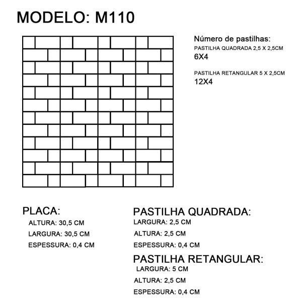 PASTILHA ADESIVA METÁLICA M110 PRATA ESCOVADO 30,5X30,5CM - 4