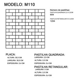 PASTILHA ADESIVA METÁLICA M110 PRATA ESCOVADO 30,5X30,5CM - 4