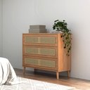 Ver imagem 1 de Cômoda 3 Gavetas com Palha 105cm Mdf Dalla Costa Casa Lar Cor:freijó