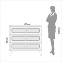 Ver imagem 5 de Cômoda 3 Gavetas com Palha 105cm Mdf Dalla Costa Casa Lar Cor:freijó