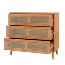 Ver imagem 4 de Cômoda 3 Gavetas com Palha 105cm Mdf Dalla Costa Casa Lar Cor:freijó