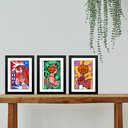 Ver imagem 1 de Kit 3 Quadros Artes Basquete Pop Art 24x18cm:moldura Preta