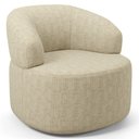 Ver imagem 1 de Poltrona Giratória Orgânica para Sala de Estar Living Helena L02 Linho Bege - Lyam Decor
