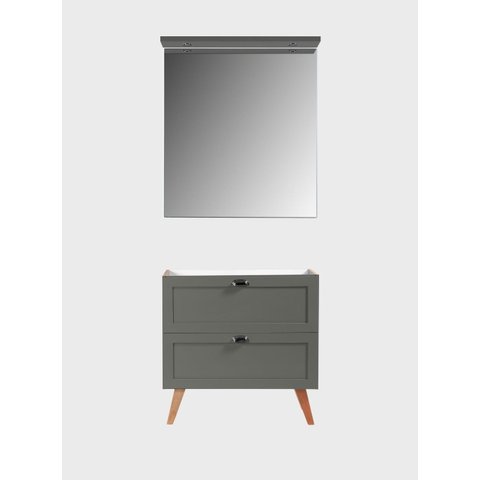 Gabinete para Banheiro com Espelheira 80cm Retro Mdf Verde Milano - On Móveis
